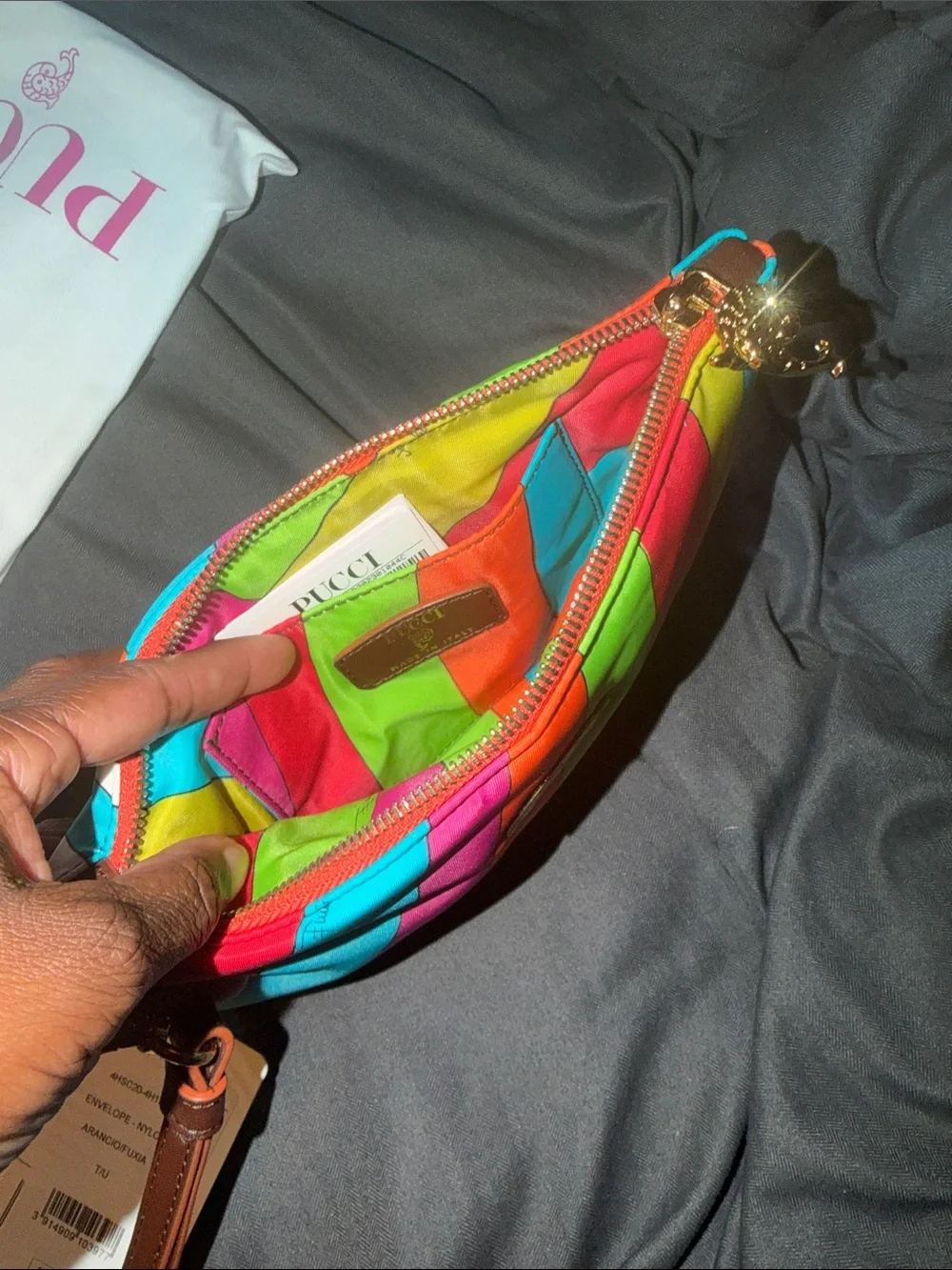 Multicolor Striped Wristlet Pouch - Picture 5 of 6